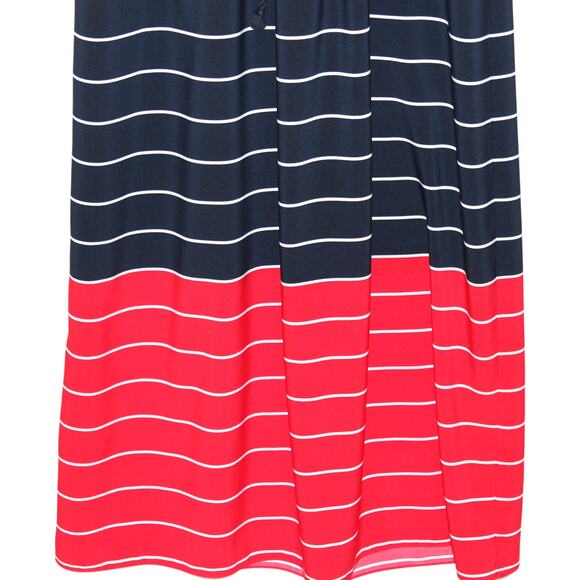 Tommy Hilfiger Blue/Red Sleeveless Long Dress Large - Picture 3 of 7